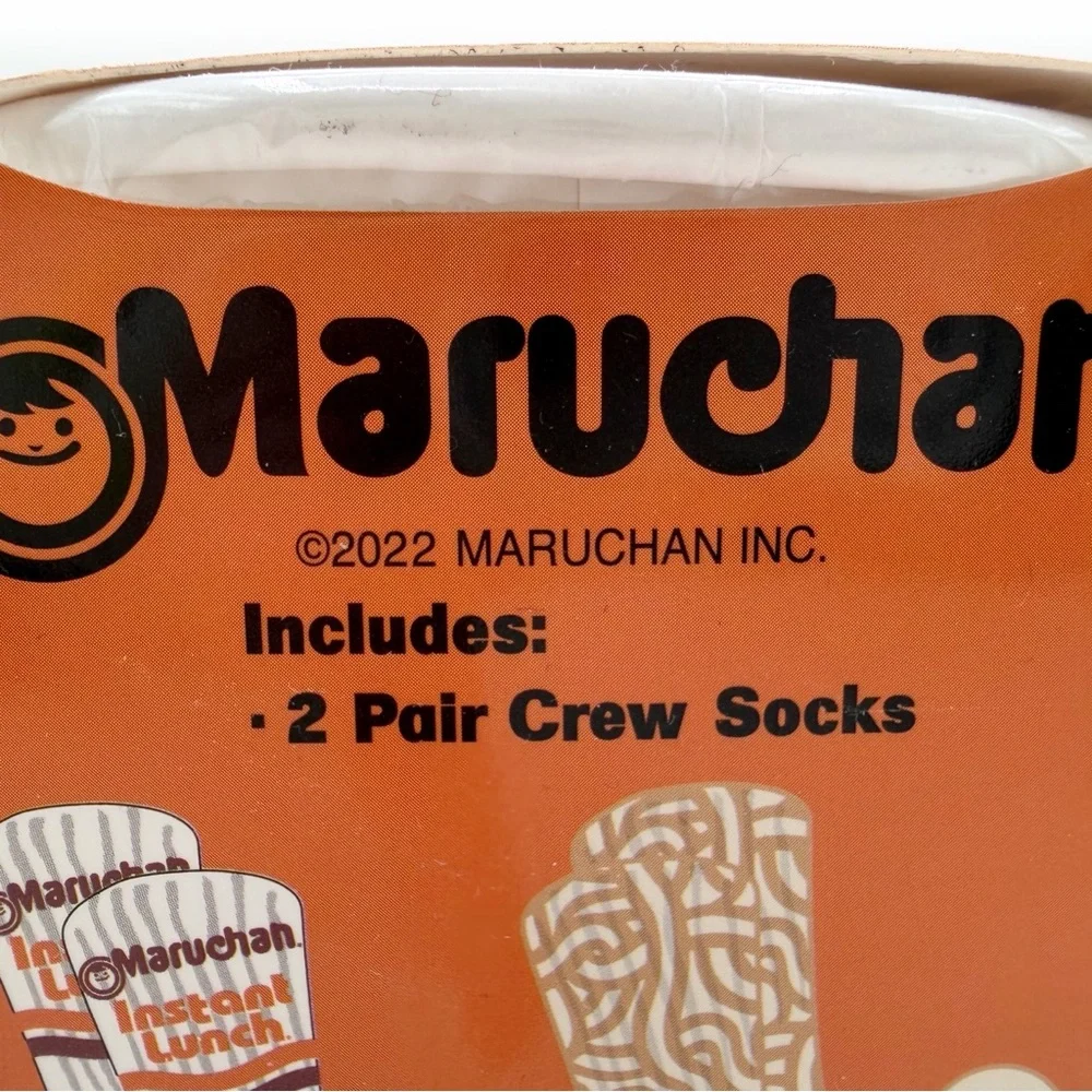 Maruchan Instant Noodles Ramen Crew Socks Mens Womens Fun Gift Set 2 Pairs